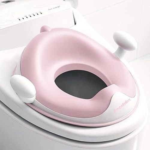 ANGELBLISS Potty Training Toilet Seat with Cushion, Handles, Splash Guard