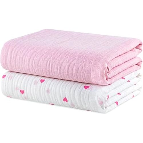 Muslin Swaddle Blankets for Newborns – Pack of 2