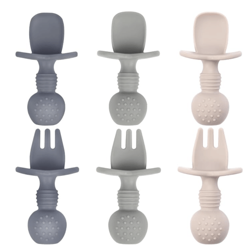 Baby Utensils, 6 Pack Silicone Forks and Spoons Set, BPA Free