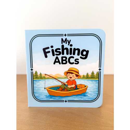 Fishing ABC Board Book, Fisherman Alphabet Baby Book, Fishing Baby Shower Gift, Dad Fishing Book