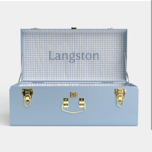 Petite Trunk - Light Blue - Picnic in Blue / Embroidery