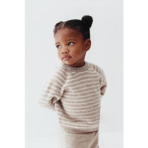 WOOL AND CASHMERE STRIPED SWEATER - Tan marl | ZARA United States