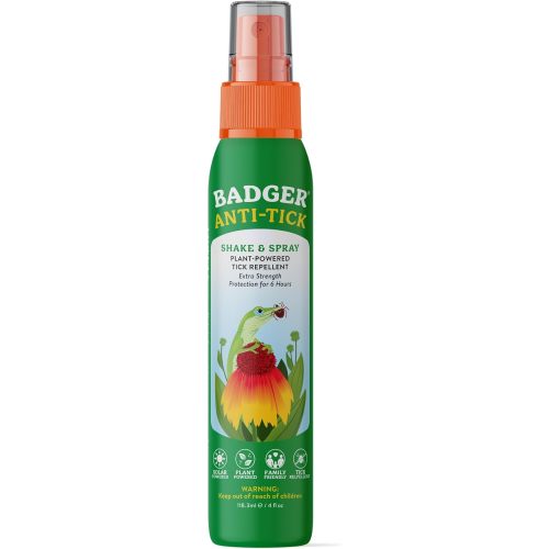 Badger Natural Tick Repellent Spray, DEET-Free, Essential Oils, 4 fl oz