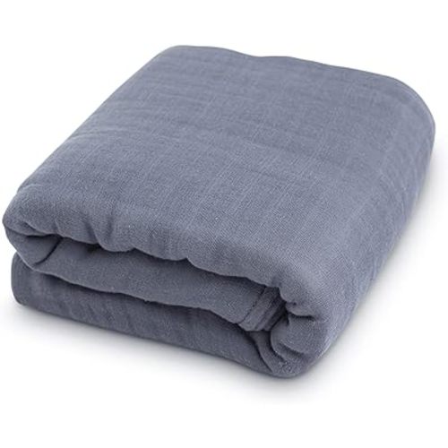 Natemia Muslin Baby Blanket - Organic Blankets for Girls and Boys, Newborn Essentials, Swaddle Blanket Unisex, Multi-Use as Baby Towel, Stroller Cover, Swaddles for Newborn, 72" x 60"