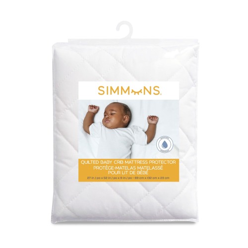 Protège-matelas pour lit de bébé Simmons, polycoton matelassé
