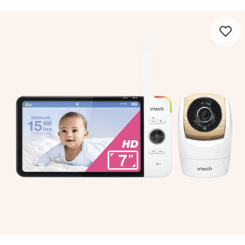 7" High Definition 720p Display Video Baby Monitor with 360 degree Pan, Tilt and Zoom Camera, Automatic Night Vision, 1000ft Range, Lullabies, Soothing Sounds, Temperature Sensor