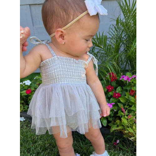 Muslin Tutu Bubble, Grey Grid