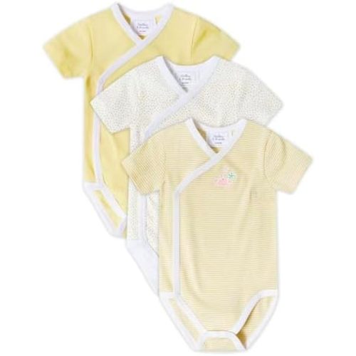 Stellou & friends Unisex Crossbody Side Snap Onesies - Cotton Bodysuit - 3-Pack
