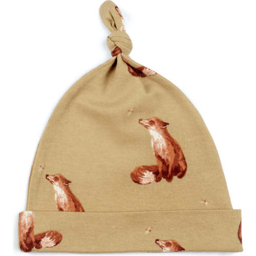 Gold Fox Organic Cotton Knotted Beanie Hat - Milkbarn Kids Hats & Mittens | Maisonette