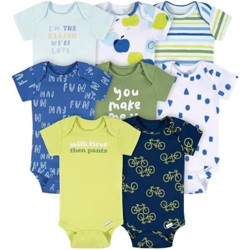 Onesies Brand Baby Boys' 8-pack Short Sleeve Mix & Match Bodysuits