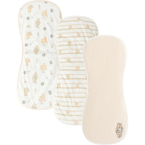 Disney Baby Winnie The Pooh Burp Cloths 3 Pack Soft Absorbent 20" x 10" Leakproof Burping Rags for Newborn and Infants