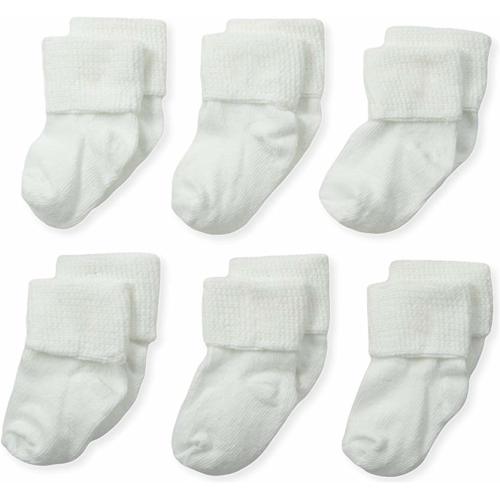 Unisex-Baby Newborn Turn Cuff Bootie 6 Pair Pack