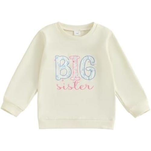 GOOCHEER Big Sister Little Sister Matching Outfit Newborn Baby Girl Long Sleeve Romper Toddler Girl Sweatshirt Pullover Top
