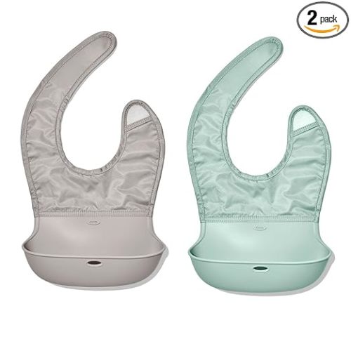 OXO Tot Roll-Up Bib - 2 Pack - Drizzle and Opal