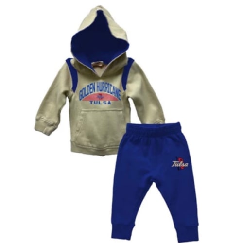 Wes and Willy Baby Tulsa Golden Hurricane Edgy Sweatshirt & Pant Set