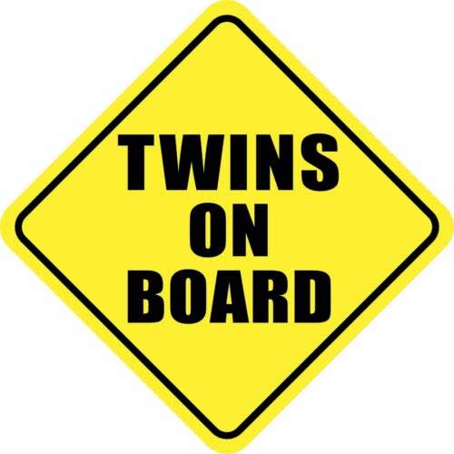 Twins On Board Baby Babies Sign - Sticker Graphic - Auto, Wall, Laptop, Cell, Truck Sticker for Windows, Cars, Trucks
