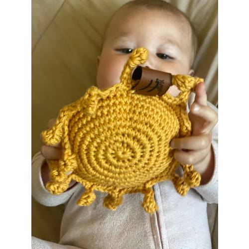 Sun Teether Rattle, Baby Sun Toy, Sun Rattle, Catholic Baby Shower gift, Our Lady of Fatima, Catholic Baby Toy, Catholic Teething Toy,