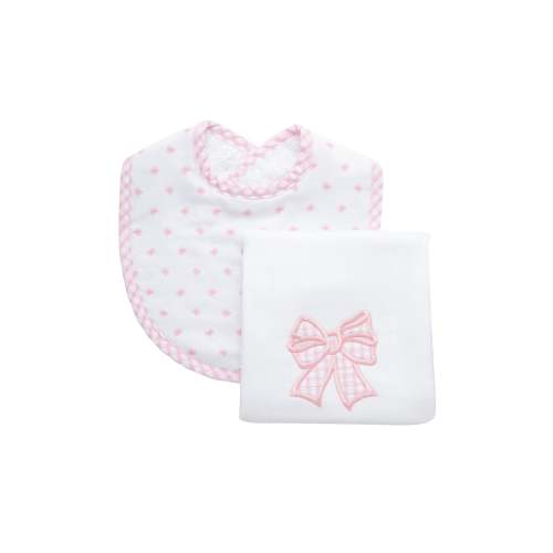 Bow Basic Bib & Burp Boxed Set, Pink
