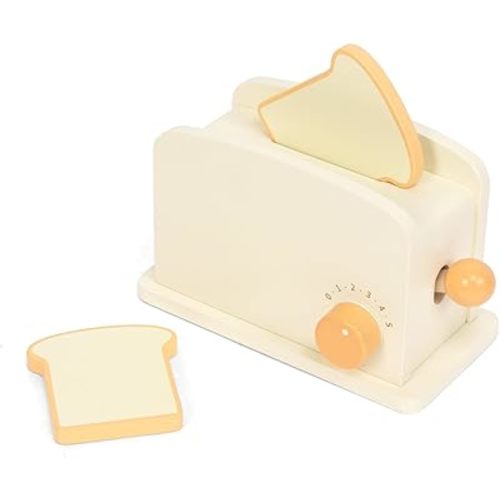 Wooden Pop up Toaster Play Kitchen Set, Pretend Play Food and Kitchen Accessories for Toddlers 1-3, Early Learning Toys Gift for Kids Girls & Boys