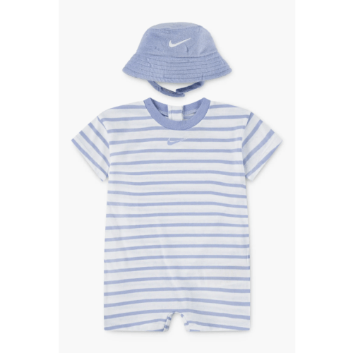 Stripe Romper & Bucket Hat Set