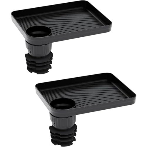 SEVEN SPARTA Car Seat Tray for Kids Fit 2.8"-3.2"Cup Holders for Snack, Toy | 360° Rotatable and Removable Cup Holder Snack Tray for Food Color and Play for Family Road Trip Essentials, 2, Standard Base