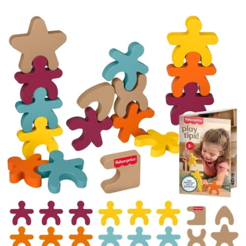 Amazon.com: Fisher-Price Wood Montessori Toy Stacking Shapes, American Montessori Society Seal of Excellence, 16-Piece Wooden Learning Activity & Expert Play Tips for Kids Ages 2+ Years​ (Amazon Exclusive) : Toys & Games