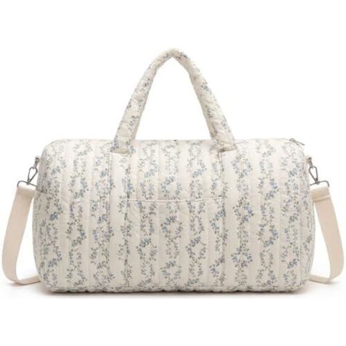 Quilted Duffle Bag for Women Cute Baby Hospital Bag Floral Duffle Bags