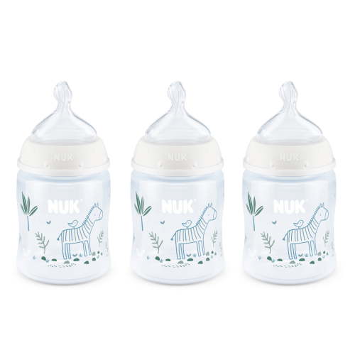 NUK Smooth Flow Anti Colic Baby Bottle 5 oz 3 Pack Zebra