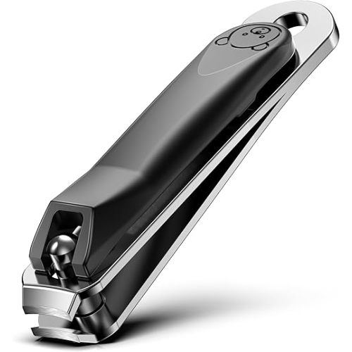 FVION Baby Nail Clippers - Stainless Steel Kids Nail Clippers Trimmer, Small Jaw Children Fingernail Clippers for Toddler, Infant, Babies - Safe Nail Grooming Tool - Black