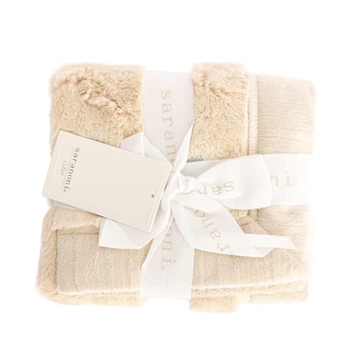 Saranoni Lush Adult Blanket Plush Cozy Soft Ivory XL 60x80 | Oversized luxury blanket with plush softness and breathable comfort for adults, beds, couches, and relaxing spaces.