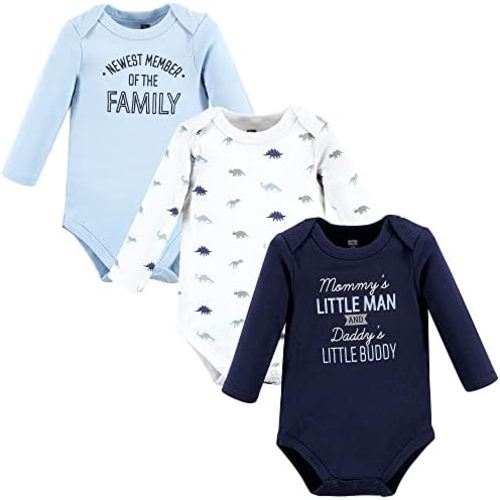 Hudson Baby baby-boys Cotton Long-sleeve Bodysuits 3-pack