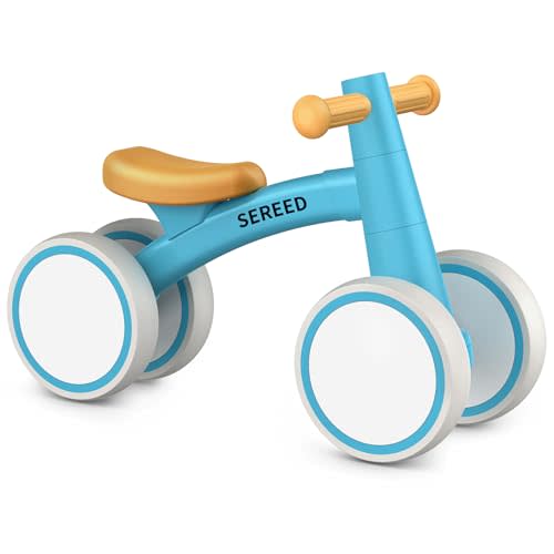 SEREED Baby Balance Bike for 1 Year Old Boys Girls 12-24 Month Toddler Balance Bike, 4 Wheels Toddler First Bike, First Birthday Gifts