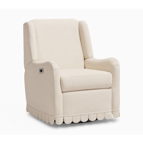 Merced Power Scalloped Recliner Brushed Crossweave Natural