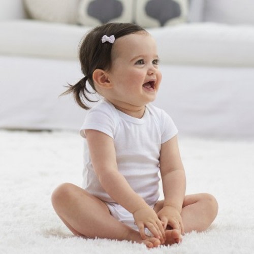 Gerber Organic Short Sleeve Solid Onesies Bodysuits (5 Pack) - White, Nb