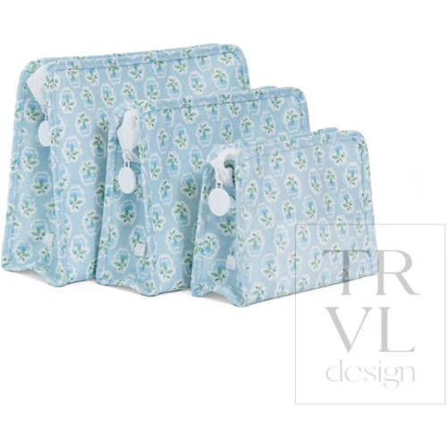 Roadie Zip Pouch- Petite Fleur Blue