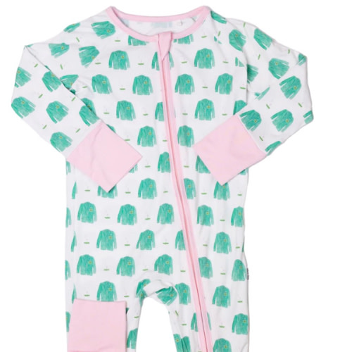 Golf Sleep Romper in Pink - NB