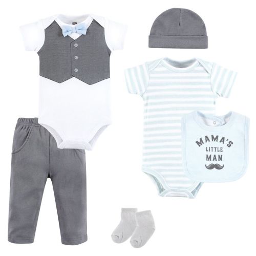 Hudson Baby Infant Boy Cotton Layette Set, Mamas Little Man, 9-12 Months
