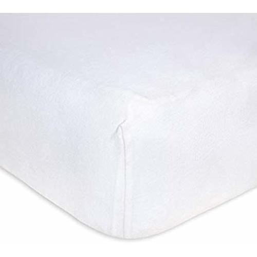 Burt's Bees Baby - Fitted Crib Sheet, Solid Color, 100% Organic Cotton Crib Sheet for Standard Crib and Toddler Mattresses (Cloud White)