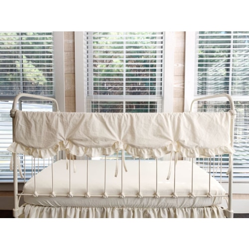 Ivory Scalloped Crib Rail Cover | High Cotton Textile