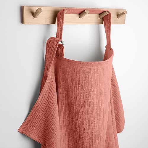 Comfy Cubs Muslin Nursing Cover, Pack of 1, 100% Muslin Breastfeeding Cover - Soft & Breathable Baby Nursing Scarf with Adjustable Neck Strap - Portable, Lightweight & Privacy Coverage - Dusty Rose