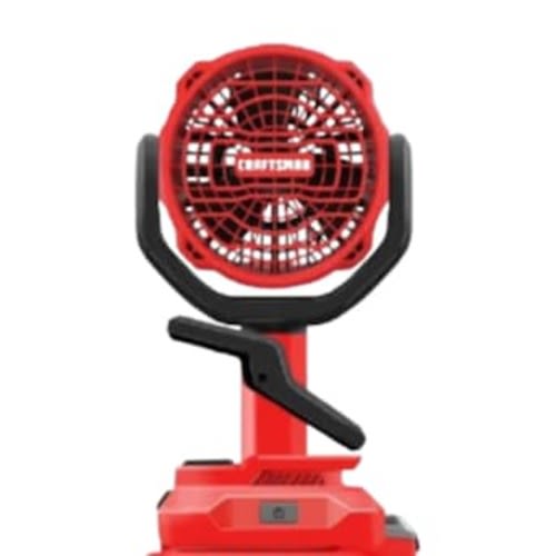 CRAFTSMAN 4-in 20 -Volt Indoor Red and black Desk Fan Battery Not Included in the Portable Fans department at Lowes.com