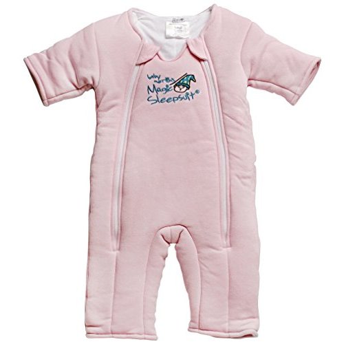 Magic Sleepsuit Baby Merlin's Cotton Baby Swaddle Transition Product - Soft and Cozy Design, Double Zipper for Easy Diaper Changes, Promotes Safe Sleep, 3-6 Months - Pink - Small 12-18lbs