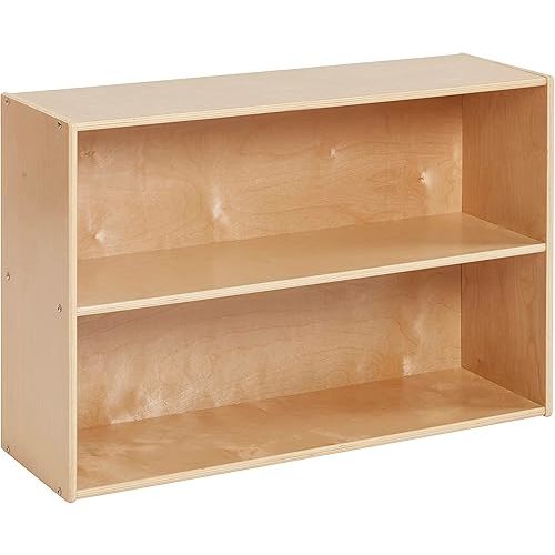 ECR4Kids Streamline 2-Shelf Storage Cabinet, 24in, Kid's Bookshelf, Natural
