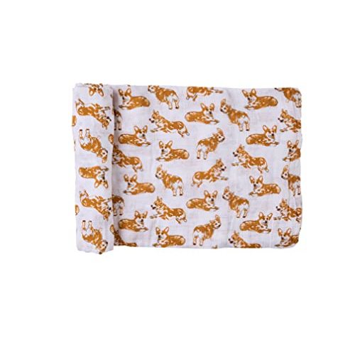 Mud Pie Baby Dog Breed Swaddle Blanket, Corgi, 47" x 47"