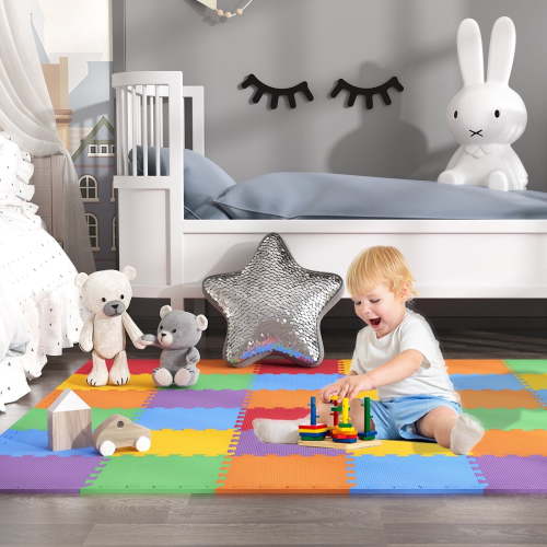 Benarita Baby Play Mat 18pcs(30x30x1cm) Foam Puzzle Play Mat Interlocking Foam Tile for Sports-EVA Non Toxic