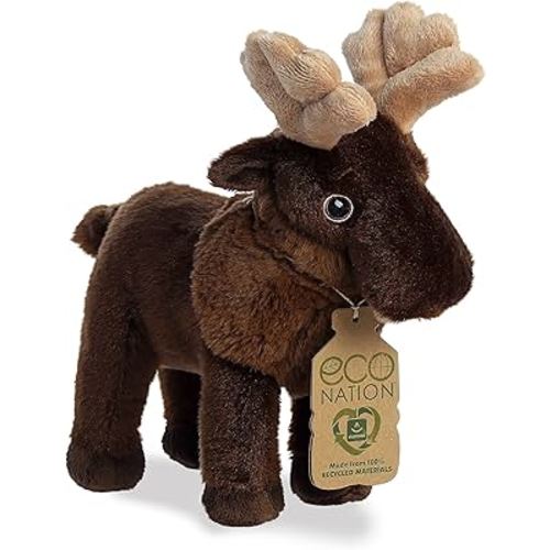 Aurora® Responsibly Made Eco Nation™ Moose Stuffed Animal - Ideal for Playtime Adventures - Perfect for Birthdays or Just Because - Brown 9 Inches