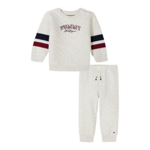 Baby Boys 2-Piece Diamond Quilted T-Shirt and Joggers Set