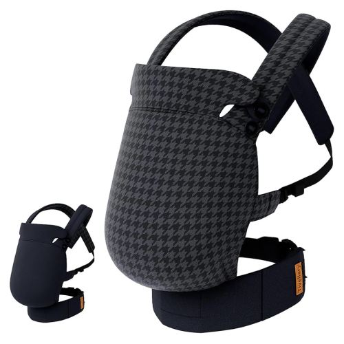 Reversible Lyocell Baby Carrier – Lightweight, Cooling, Breathable Ergonomic Support for Newborn to Toddler (7–44 lbs), Easy Hands‑Free On with Enhanced Lumbar Support – Houndstooth & Black