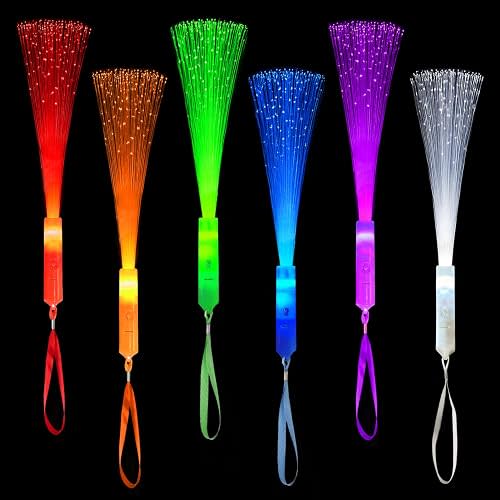 Glow in Dark Party Favors Supplies Toys Accessories for Kids-12 Pack,Light Up Fiber Optic Wand LED 4 of July Sparklers Fireworks Sticks for Toddlers, Basket Stuffers Games Decorations for Boys Girls