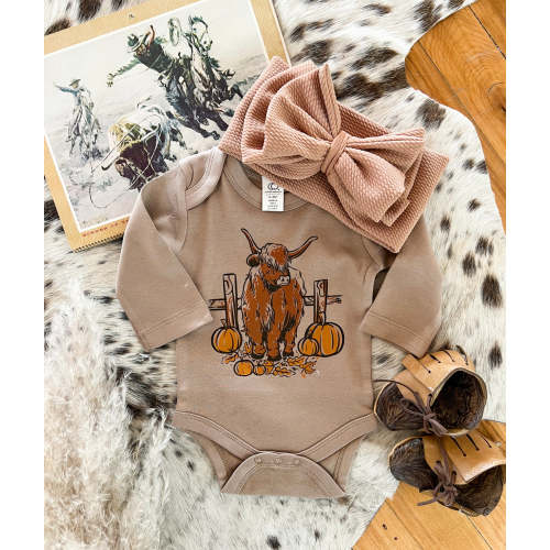 Fall Highland Longsleeve/Short Sleeve Tee(little kid)(Truffle) – theFRINGEDpineapple